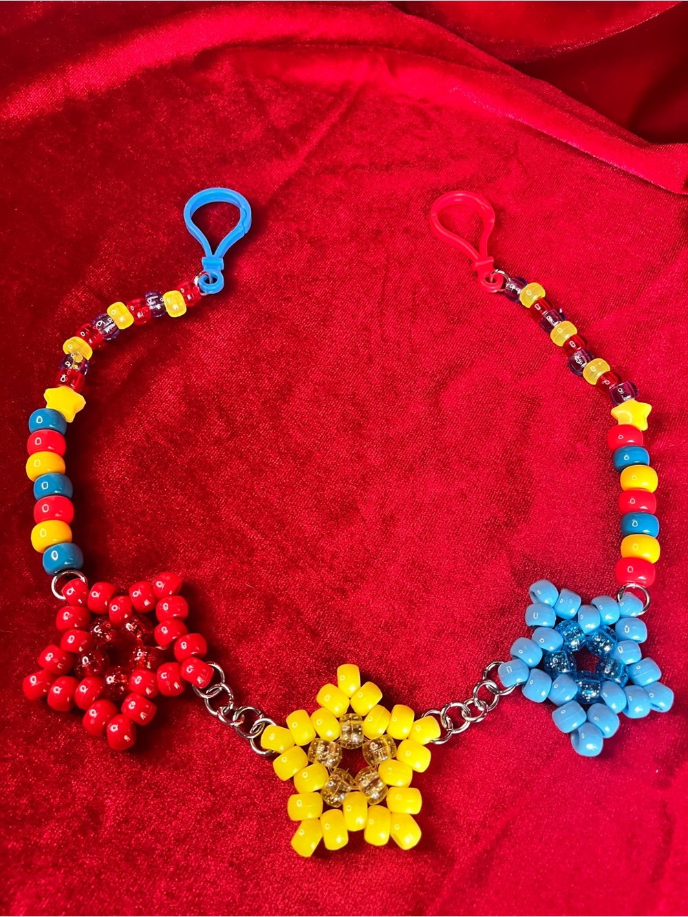 Clown Star Belt Chain - Red, Yellow, & Blue